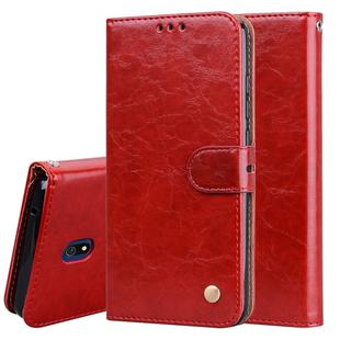 For Xiaomi Redmi 8A Business Style Oil Wax Texture Horizontal Flip Leather Case, with Holder & Card Slots & Wallet(Red)