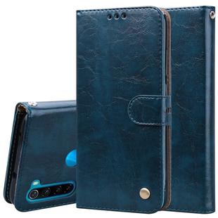 For Xiaomi Redmi Note 8 Business Style Oil Wax Texture Horizontal Flip Leather Case, with Holder & Card Slots & Wallet(Blue)