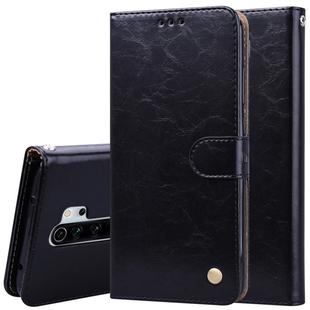 For Xiaomi Redmi Note 8 Pro Business Style Oil Wax Texture Horizontal Flip Leather Case, with Holder & Card Slots & Wallet(Black)