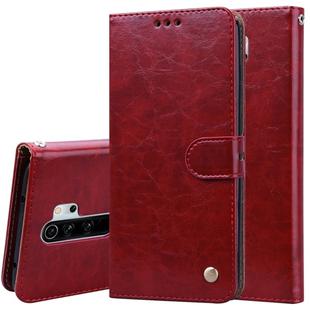 For Xiaomi Redmi Note 8 Pro Business Style Oil Wax Texture Horizontal Flip Leather Case, with Holder & Card Slots & Wallet(Red)