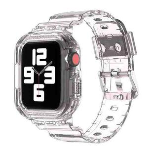 Glacier Transparent TPU Integrated Watch Band Watch Band For Apple Watch Series 7 41mm(Transparent Pink)