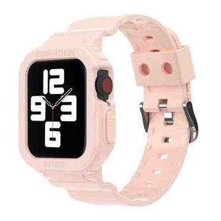 Glacier Transparent TPU Integrated Watch Band Watch Band For Apple Watch Series 7 41mm (Pink)