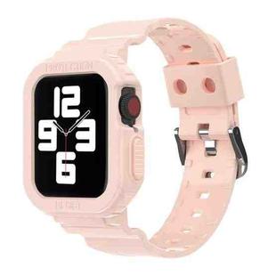 Glacier Transparent TPU Integrated Watch Band Watch Band For Apple Watch Series 7 45mm (Pink)