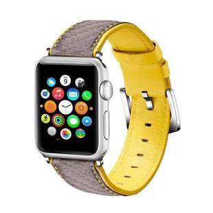 Carbon Fiber Texture Leather Watch Band Watch Band For Apple Watch Series 8&7 41mm / SE 2&6&SE&5&4 40mm / 3&2&1 38mm(Yellow Brown)