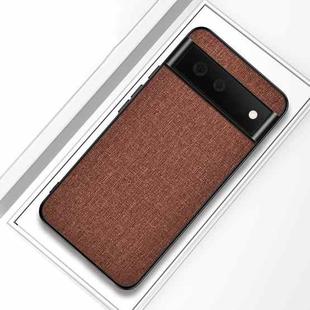 For Google Pixel 6 Pro Shockproof Cloth Texture PC+ TPU Protective Case(Brown)