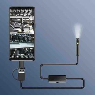 AN100 3 in 1 IP68 Waterproof USB-C / Type-C + Micro USB + USB Dual Cameras Industrial Digital Endoscope with 9 LEDs, Support Android System, Lens Diameter: 5.5mm, Length:1m Soft Cable