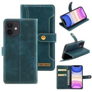 Copper Buckle Horizontal Flip Leather Phone Case with Holder & Card Slots & Wallet For iPhone 12 mini(Green)