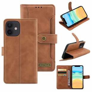 Copper Buckle Horizontal Flip Leather Phone Case with Holder & Card Slots & Wallet For iPhone 12 mini(Brown)