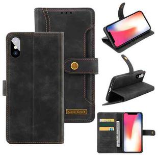 Copper Buckle Horizontal Flip Leather Phone Case with Holder & Card Slots & Wallet For iPhone XS Max(Black)