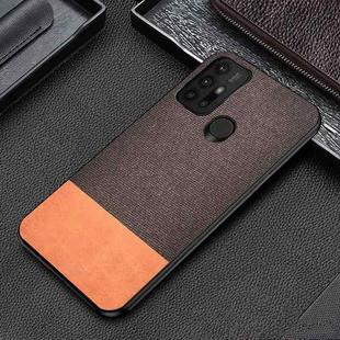 For Motorola Moto G30 Shockproof Splicing PU + Cloth Protective Case(Brown)