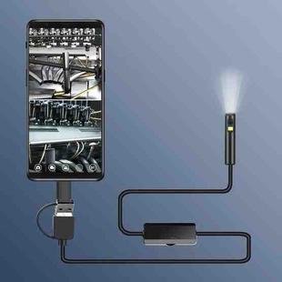 AN100 3 in 1 IP68 Waterproof USB-C / Type-C + Micro USB + USB Dual Cameras Industrial Digital Endoscope with 9 LEDs, Support Android System, Lens Diameter: 8mm, Length:2m Hard Cable