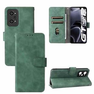 For OPPO Realme GT Neo2 Solid Color Skin Feel Magnetic Buckle Horizontal Flip Calf Texture PU Phone Case(Green)