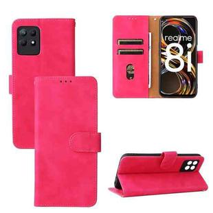 For OPPO Realme 8i Solid Color Skin Feel Magnetic Buckle Horizontal Flip Calf Texture PU Phone Case(Rose Gold)
