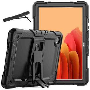 Shockproof Colorful Silicone + Black PC Tablet Protective Case with Holder & Shoulder Strap For Samsung Galaxy Tab A7 2020 T500(Black)
