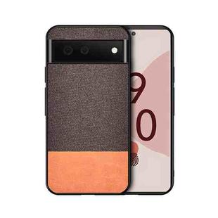 For Google Pixel 6 Shockproof Cloth Texture PC + TPU Protective Case(Brown)