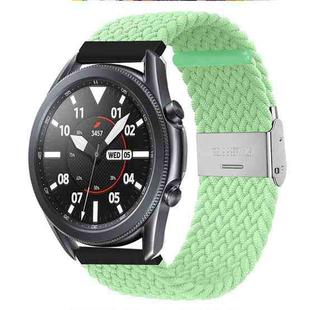 22mm Universal Metal Buckle Nylon Braided Watch Band(Light Green)