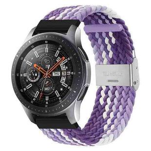 22mm Universal Metal Buckle Nylon Braided Watch Band(Z Purple)