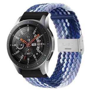 22mm Universal Metal Buckle Nylon Braided Watch Band(Z Blue)