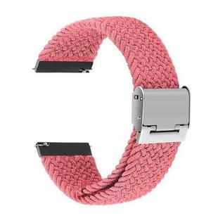 22mm Universal Metal Buckle Nylon Braided Watch Band(Pink)