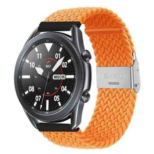 22mm Universal Metal Buckle Nylon Braided Watch Band(Orange)