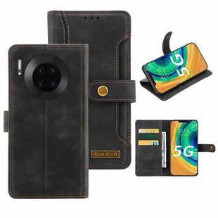 For Huawei Mate 30 Copper Buckle Horizontal Flip Leather Phone Case with Holder & Card Slots & Wallet(Black)