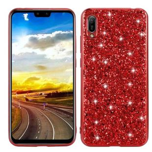 For Huawei Y6 Pro / Enjoy 9e Glittery Powder Shockproof TPU Case(Red)