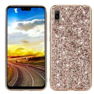 For Huawei Y6 Pro / Enjoy 9e Glittery Powder Shockproof TPU Case(Gold)