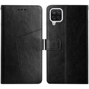 For Samsung Galaxy A12 Y Stitching Horizontal Flip Leather Case with Holder & Card Slots & Wallet & Photo Frame(Black)