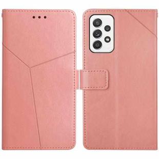 For Samsung Galaxy A32 4G Y Stitching Horizontal Flip Leather Case with Holder & Card Slots & Wallet & Photo Frame(Rose Gold)
