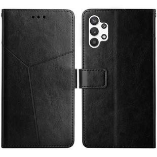 For Samsung Galaxy A32 5G Y Stitching Horizontal Flip Leather Case with Holder & Card Slots & Wallet & Photo Frame(Black)