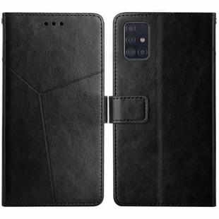 For Samsung Galaxy A51 / M40s Y Stitching Horizontal Flip Leather Case with Holder & Card Slots & Wallet & Photo Frame(Black)