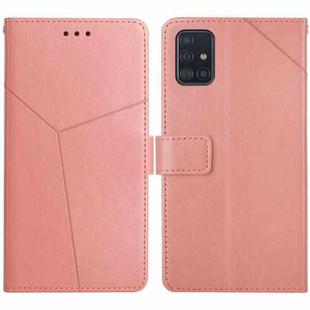 For Samsung Galaxy A51 / M40s Y Stitching Horizontal Flip Leather Case with Holder & Card Slots & Wallet & Photo Frame(Rose Gold)