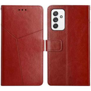 For Samsung Galaxy A82 5G Y Stitching Horizontal Flip Leather Case with Holder & Card Slots & Wallet & Photo Frame(Brown)