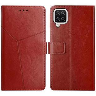 For Samsung Galaxy M62 / F62 Y Stitching Horizontal Flip Leather Case with Holder & Card Slots & Wallet & Photo Frame(Brown)