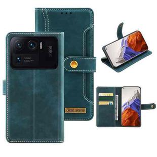 For Xiaomi Mi 11 Ultra Copper Buckle Horizontal Flip Leather Phone Case with Holder & Card Slots & Wallet(Green)