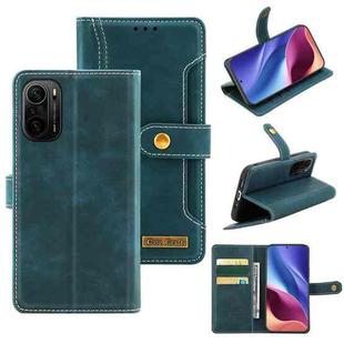 For Xiaomi Redmi K40 Pro+ Copper Buckle Horizontal Flip Leather Phone Case with Holder & Card Slots & Wallet(Green)