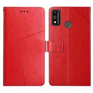 For Honor 9X Lite Y Stitching Horizontal Flip Leather Phone Case with Holder & Card Slots & Wallet & Photo Frame(Red)