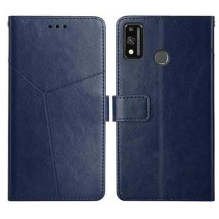For Honor 9X Lite Y Stitching Horizontal Flip Leather Phone Case with Holder & Card Slots & Wallet & Photo Frame(Blue)