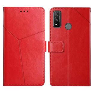 For Huawei P Smart 2020 Y Stitching Horizontal Flip Leather Phone Case with Holder & Card Slots & Wallet & Photo Frame(Red)