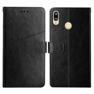 For Huawei P20 Lite Y Stitching Horizontal Flip Leather Phone Case with Holder & Card Slots & Wallet & Photo Frame(Black)