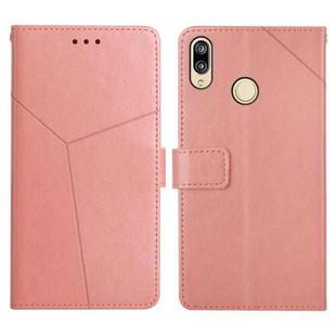 For Huawei P20 Lite Y Stitching Horizontal Flip Leather Phone Case with Holder & Card Slots & Wallet & Photo Frame(Rose Gold)