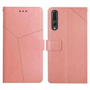 For Huawei P20 Pro Y Stitching Horizontal Flip Leather Phone Case with Holder & Card Slots & Wallet & Photo Frame(Rose Gold)