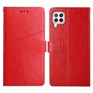 For Huawei P40 Lite Y Stitching Horizontal Flip Leather Phone Case with Holder & Card Slots & Wallet & Photo Frame(Red)