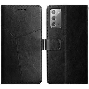For Samsung Galaxy Note20 Y Stitching Horizontal Flip Leather Case with Holder & Card Slots & Wallet & Photo Frame(Black)