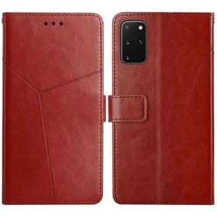 For Samsung Galaxy S20+ Y Stitching Horizontal Flip Leather Case with Holder & Card Slots & Wallet & Photo Frame(Brown)