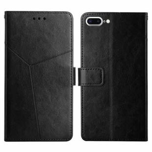 Y Stitching Horizontal Flip Leather Phone Case with Holder & Card Slots & Wallet & Photo Frame For iPhone 8 Plus / 7 Plus(Black)