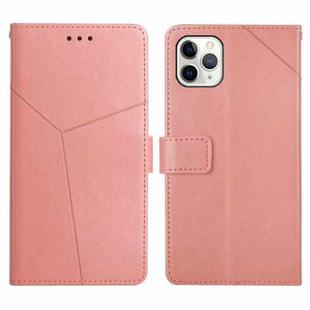 For iPhone 12 / 12 Pro Y Stitching Horizontal Flip Leather Phone Case with Holder & Card Slots & Wallet & Photo Frame(Rose Gold)