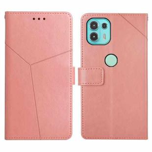 For Motorola Edge 20 Lite Y Stitching Horizontal Flip Leather Phone Case with Holder & Card Slots & Wallet & Photo Frame(Rose Gold)