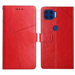 For Motorola Moto G 5G Plus Y Stitching Horizontal Flip Leather Phone Case with Holder & Card Slots & Wallet & Photo Frame(Red)