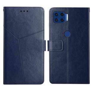 For Motorola Moto G 5G Plus Y Stitching Horizontal Flip Leather Phone Case with Holder & Card Slots & Wallet & Photo Frame(Blue)